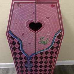 Pink Coffin-Shaped Cabinet For toys and dolls