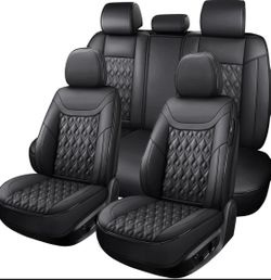 Seat Covers,Car Seat Covers Full Set, Car Seat Covers Front Seats Back Seat Cover,Faux Leather Seat Covers for Cars, Black Car Seat Cover