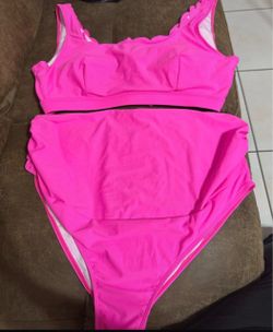 Hot Pink Two-Piece Bikini Set size XL