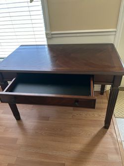 Dark Wood Writing Desk with Drawer