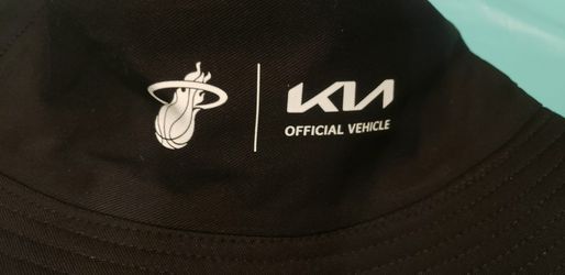 New Miami Heat Black  BUCKET HAT Kia NBA Basketball Logo Cotton Round Unisex Cap Cotton Canvas