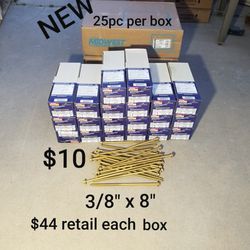 new boxes of  3/8"x 8"  lag screws $44 retail each box 