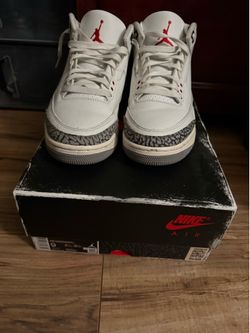 Jordan 3 White cement, used, Size 9