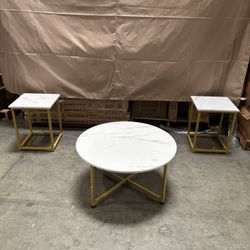 New Assembled Coffee Table with 2-Piece End Tables