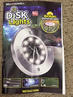 Solar-Powered Disk Lights — 10-Pack