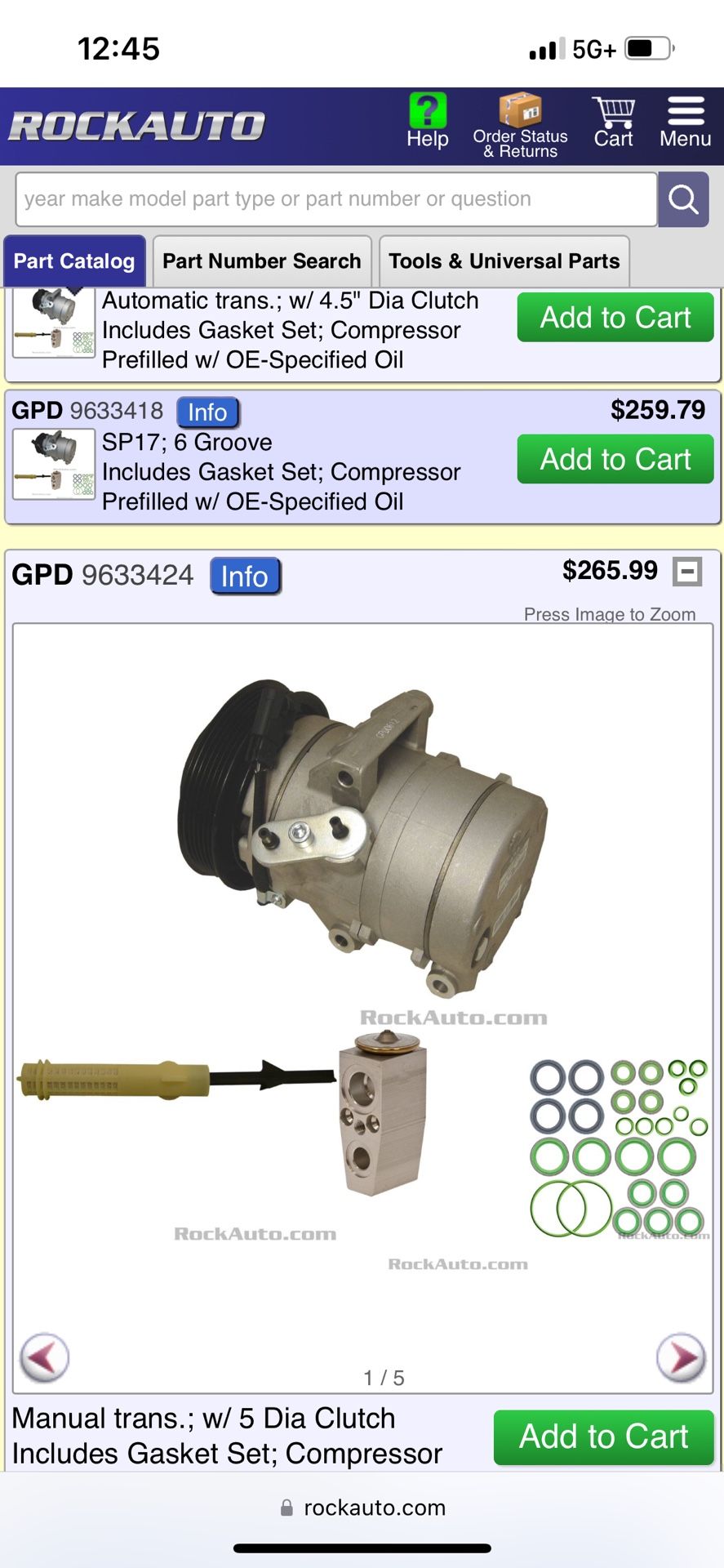 Ac compressor 2012 ford fusion (2.4L)