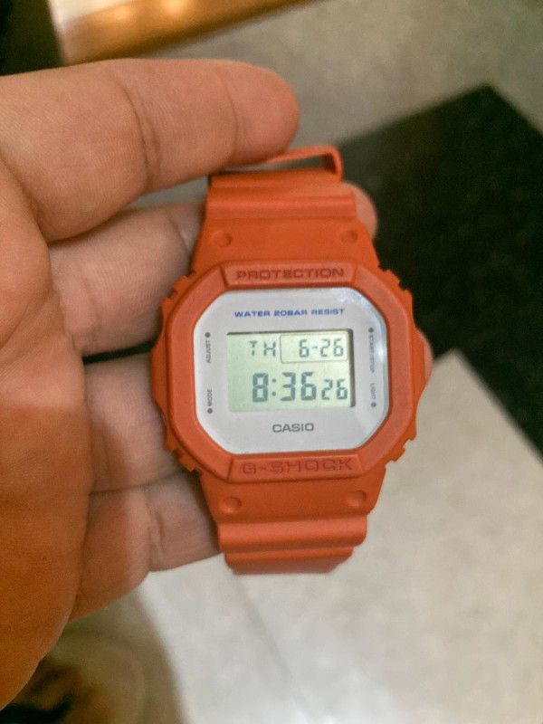 Casio Gshock Oeange And White DW5600M