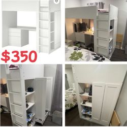 Ikea Twin Loft bed, white with 