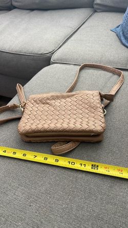 Woven Crossbody Bag with Wristlet Strap