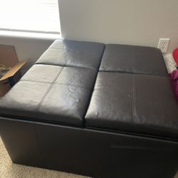Leather Ottoman With Storage And Seats