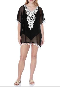 Women’s Crochet Chiffon Tassel Swimsuit Beach Bikini Cover Ups for Swimwear