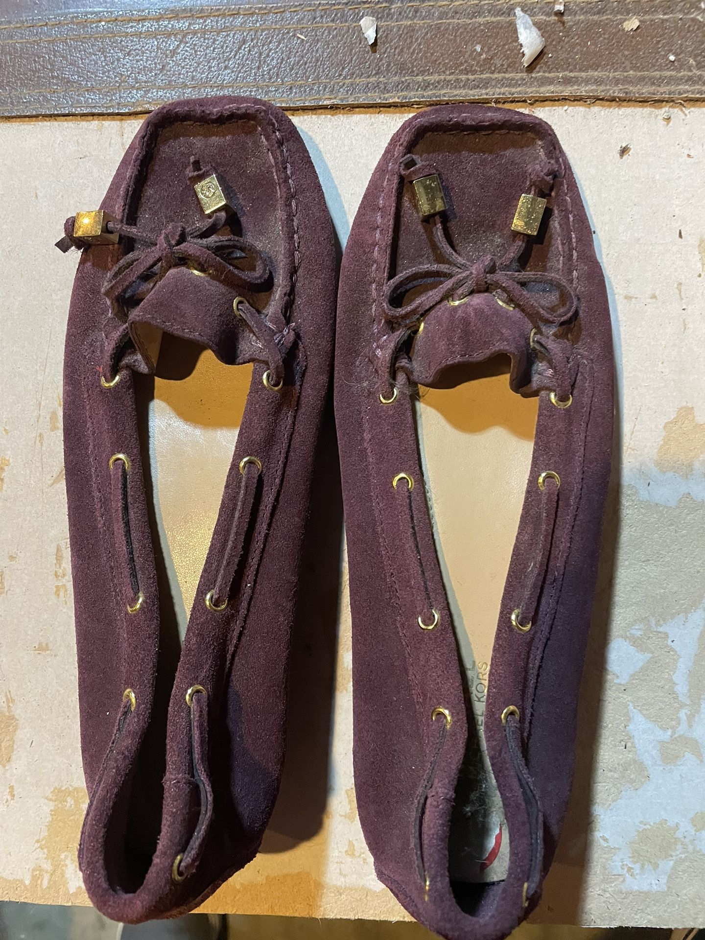 Michael Kors Purple Suede Moccasins