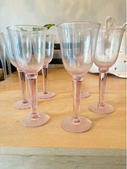 Pink Glass wine glasses