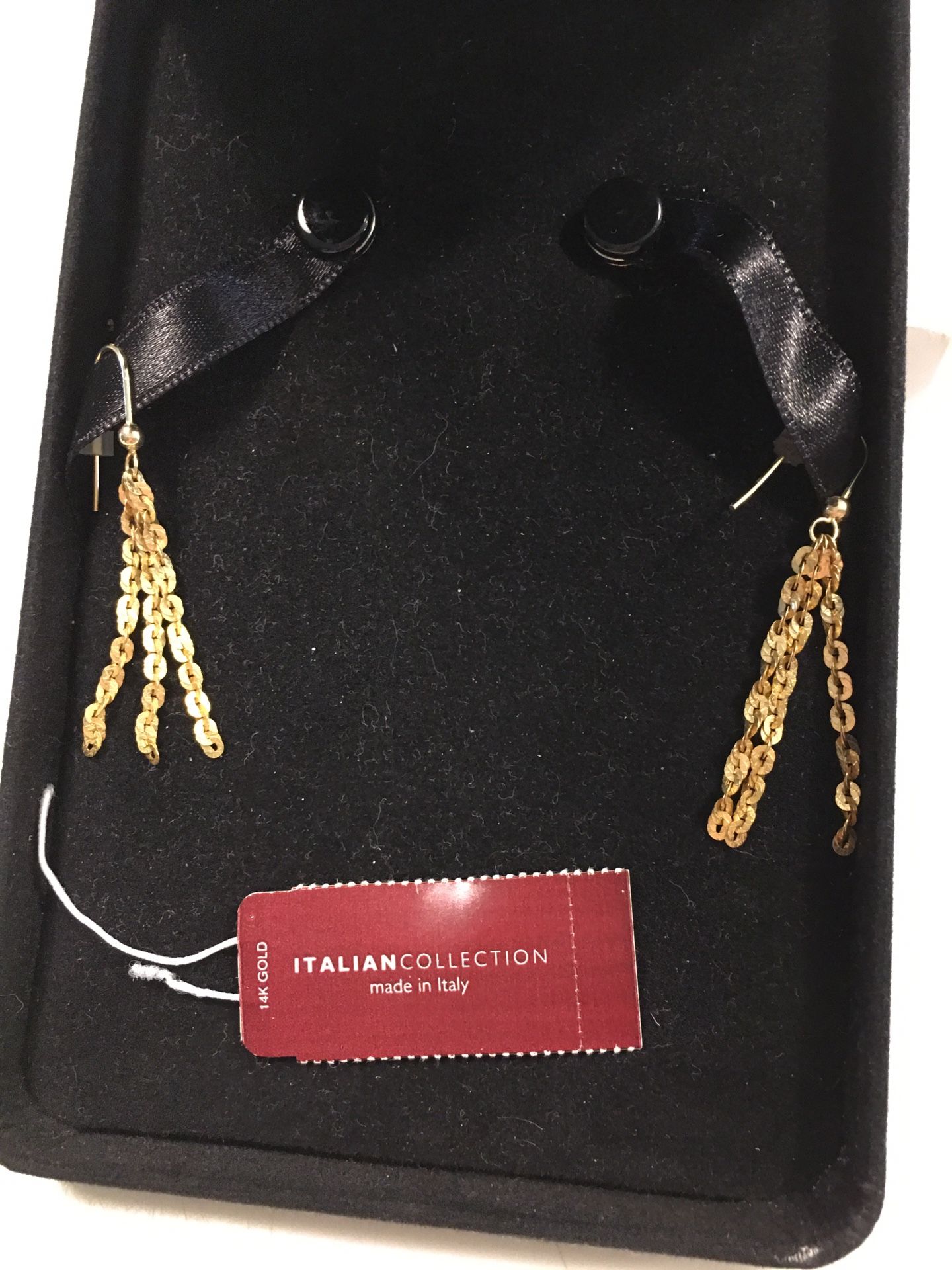 14kt Italian gold multi chain drop earrings
