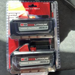 Milwaukee M18 Red Lithium Xc 6.0 Duel Pack 