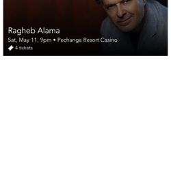 4 Tickets to Ragheb Alama’s Concert 