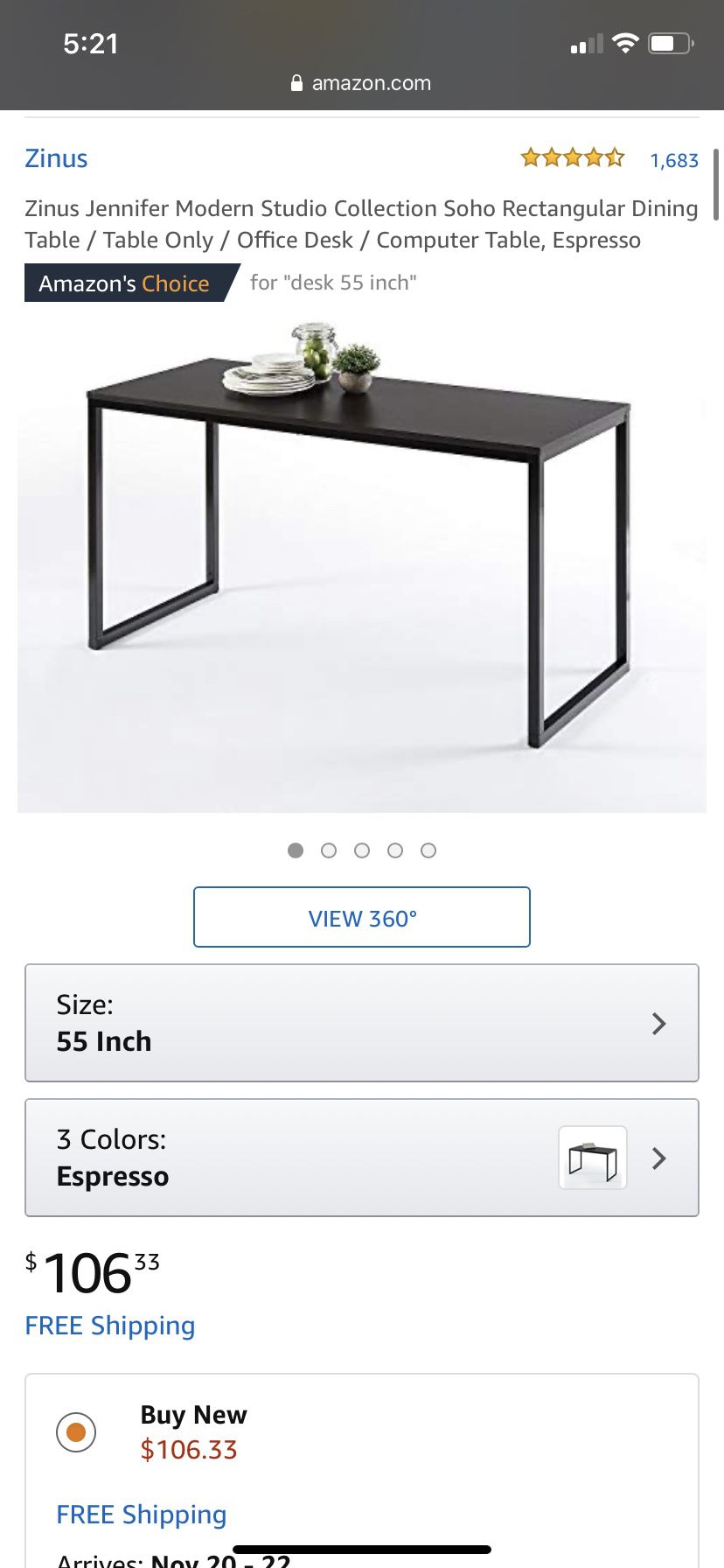 Desk/ table 55inch