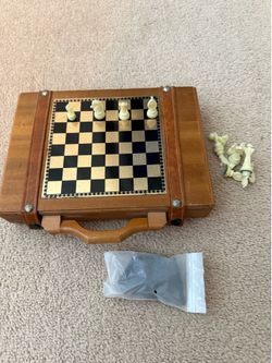 Small Vintage Backgammon Board Game with Hard Case