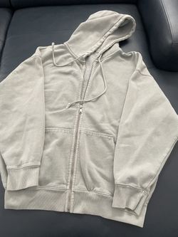 Sage Green Brandy Melville Thick Zip Up Oversized Hoodie Women’s 