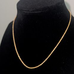 14k yellow gold stamped rope necklace