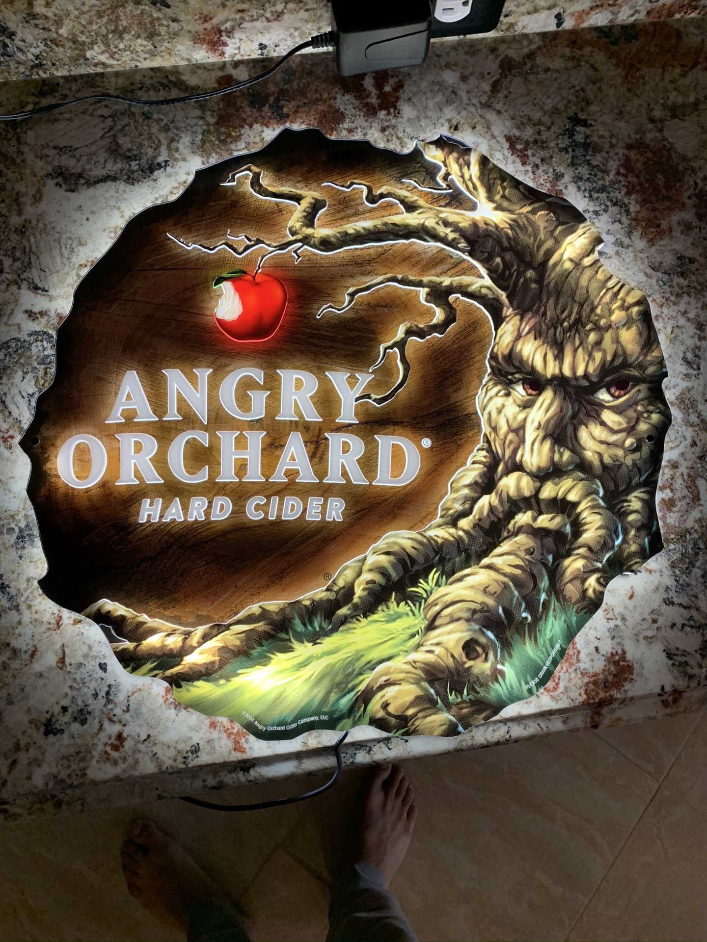 Rare New Angry Orchard Hard Cider Beer Logo Bar LED 3D Light Lamp Neon Sign 17"
