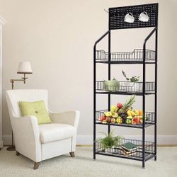 SHIPUNAYE Snack Rack Display Stand, 4 Tier Snack Organizer Stand Retail Display Rack for fruits etc