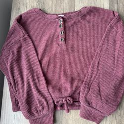 Old Navy Mauve/Dusty Rose Ribbed Henley - XS/5T