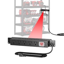 5 Outlet Power Strip for 16 Inch Wide Garage Shelving,Metal Shelf Accessories Adjustable Easy Charging Easy to Install Heavy Duty Steel Metal for Gara