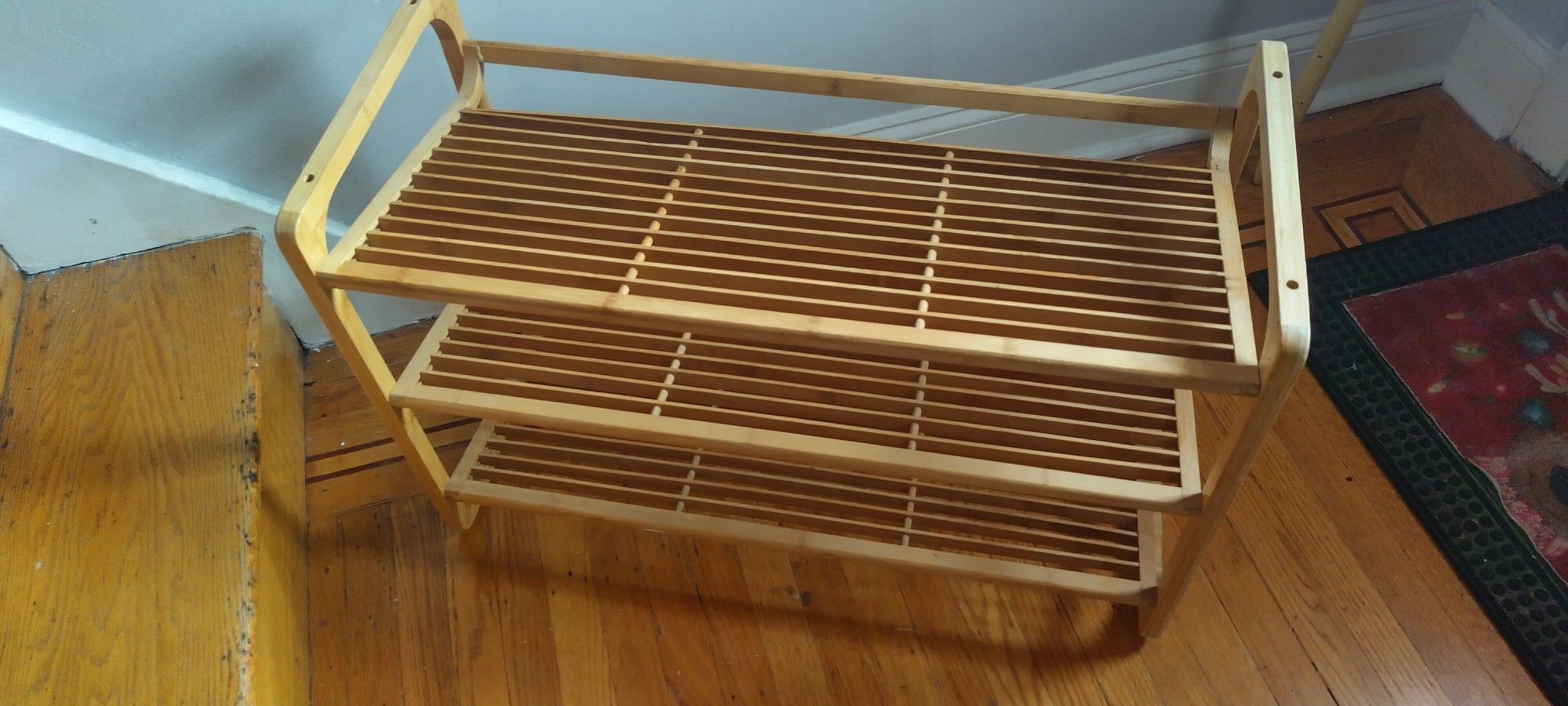 Wooden Shoe Rack Three Tiers