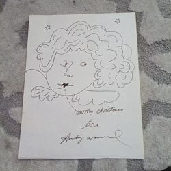 Andy Warhol signed Christmas drawing