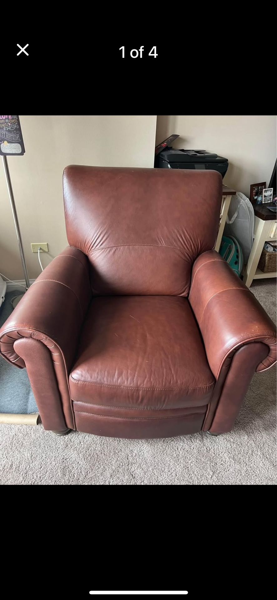 Italian Leather Armchair — Soft Line S.p.A. (Made in Italy) — Brown — Genuine Leather