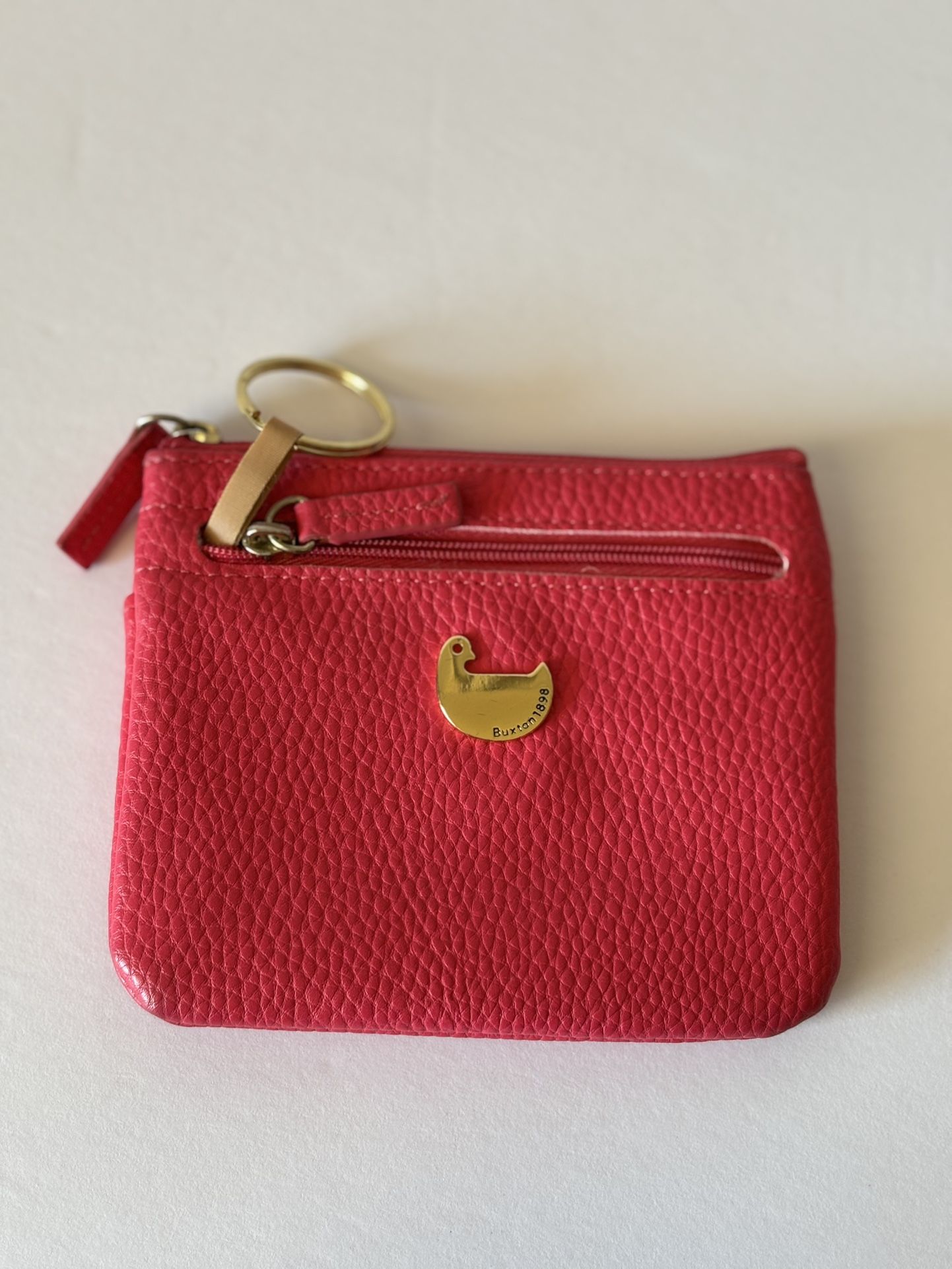 Buxton Hot Pink Leather Card/Coin Wallet