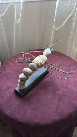 Dragonfly Decor - Natural Rock & Twisted Metal