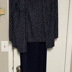 Formal Navy Blue Floor Length Gown, Size 16