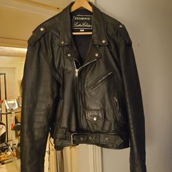 Size 48 Diamond Leather Motorcycle Jacket