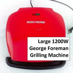 Large 1200W George Foreman 5-Serving Grill & Griddle Pan with Non-Stick Cooking Surfaces Perfect for Grilling Burgers, Steaks, Chicken, Seafood & More