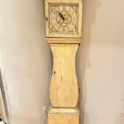 Vintage Antique Wooden Grandfather Clock with Storage