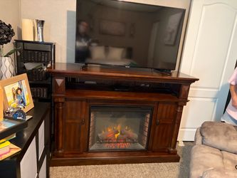 Fireplace Heater Tv Stand w/ side cabinrts