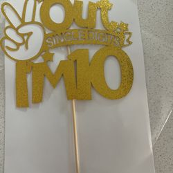 10th Birthday Backdrop, Balloons And Cake Topper 