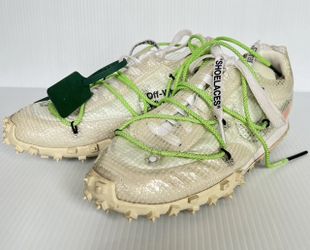 Off-White x Wmns EU 38 US 7 Waffle Racer White & Electric Green 