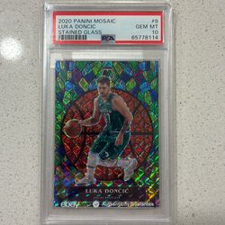 Luka Doncic 2020 Panini Stained Glass PSA 10