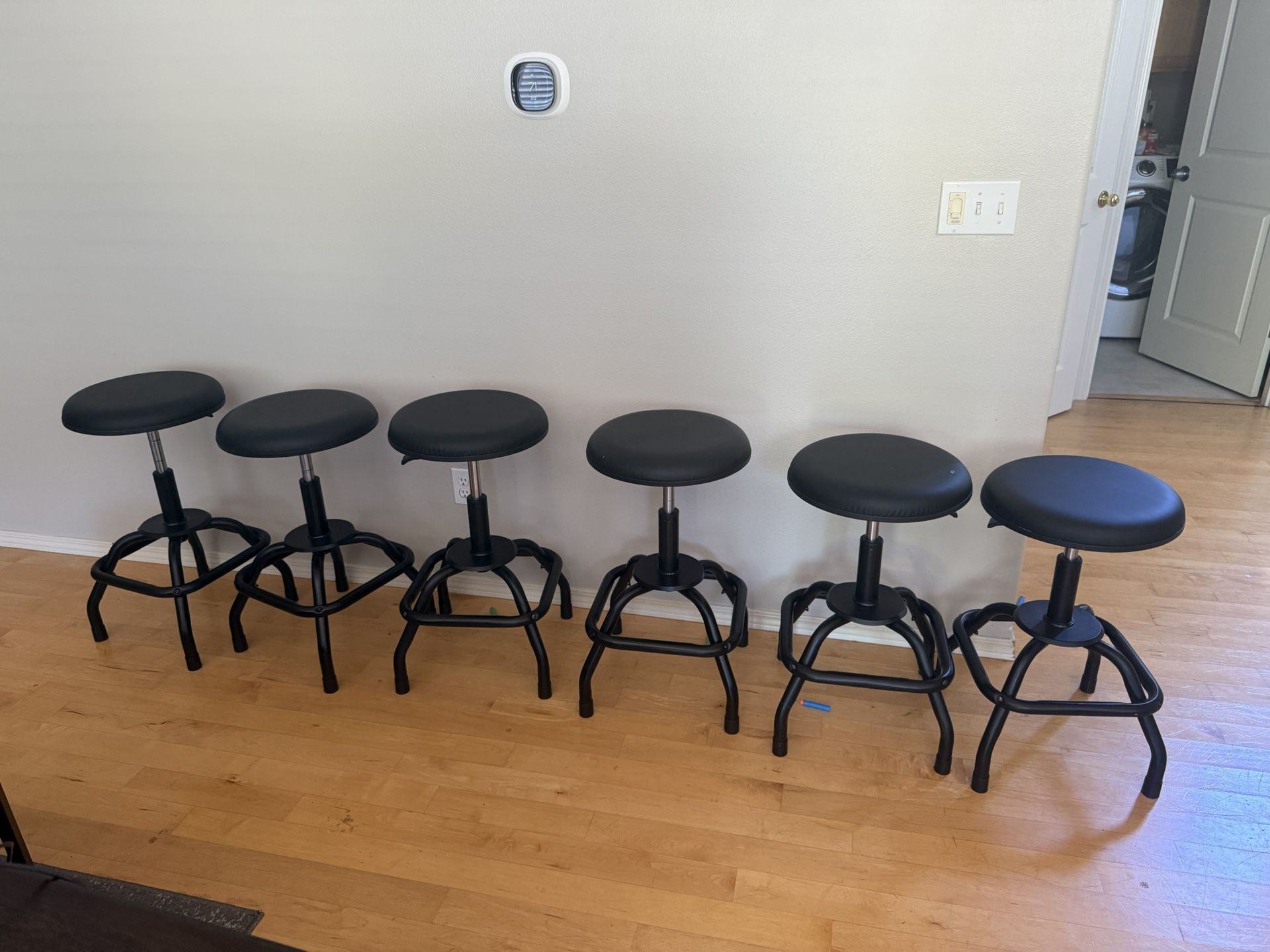 Set Of 6 Swivel, Height Adjustable Bar Stools