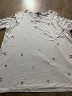 Pink Top with Metal Ring Embellishments