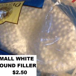 Small, white, round, filler