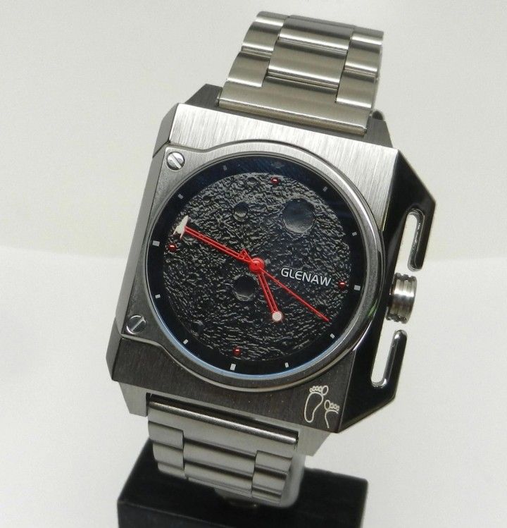 Men's Automatic Black Moon Dial Stainless Steel Clear Exhibition Back 41mm Watch