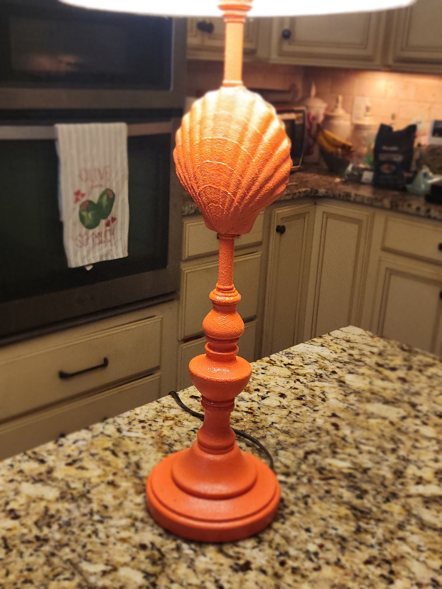 Coral Pink Sea Shell Lamp