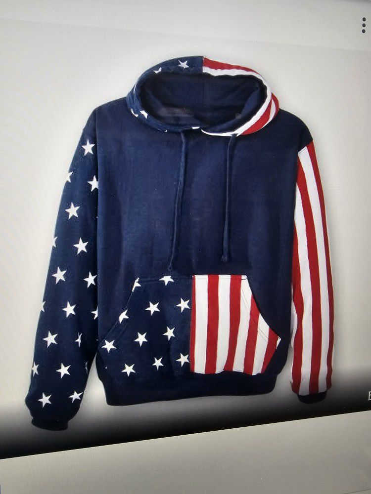 American Flag Navy/Red Hoodie Sweatshirt S,M,L,XL
