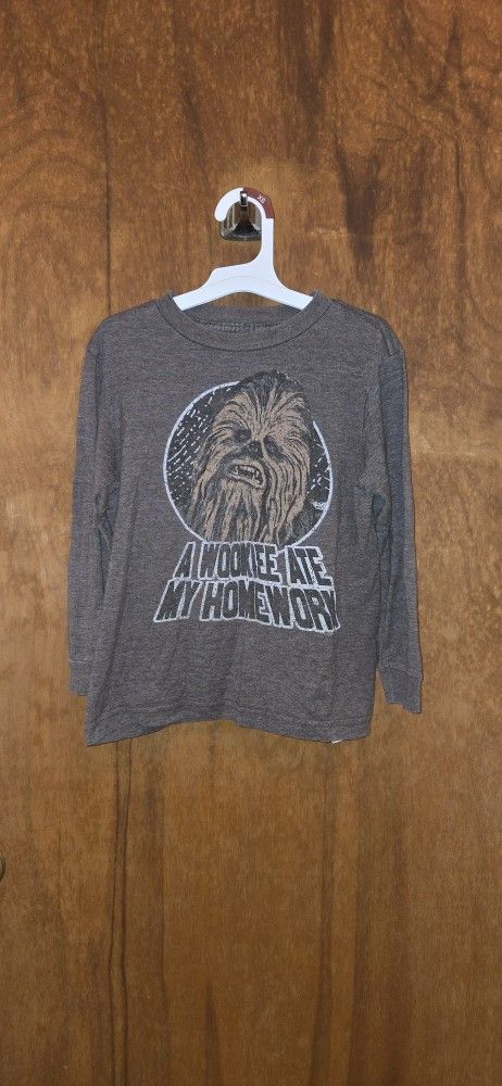 Star Wars CHEWBACCA long Sleeve Shirt Kids Size XS 7-8