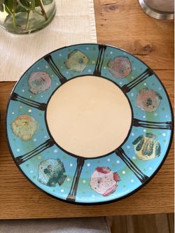 Vintage Porcelain Fish Illustration 6 Piece Dinnerware Set