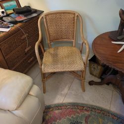 Pair Of Vintage Rattan And Wicker Chairs